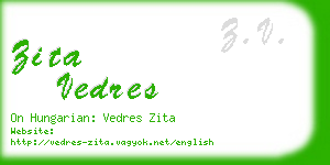 zita vedres business card